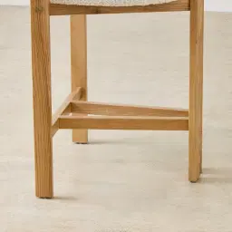 Desmond Stone Cream Fabric Counter Stool - Light Brown Ash Legs