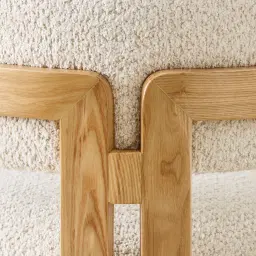 Desmond Stone Cream Fabric Counter Stool - Light Brown Ash Legs