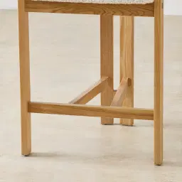 Desmond Stone Cream Fabric Counter Stool - Light Brown Ash Legs