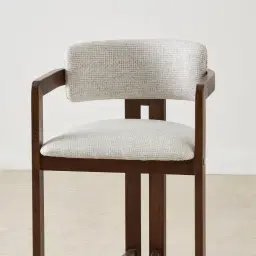 Desmond Dove Grey Fabric Counter Stool - Dark Brown Ash Legs