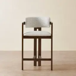 Desmond Dove Grey Fabric Counter Stool - Dark Brown Ash Legs