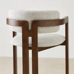 Desmond Dove Grey Fabric Counter Stool - Dark Brown Ash Legs