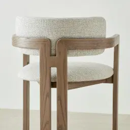Desmond Dove Grey Fabric Counter Stool - Medium Brown Ash Legs