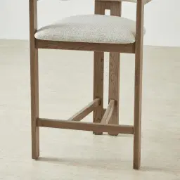 Desmond Dove Grey Fabric Counter Stool - Medium Brown Ash Legs