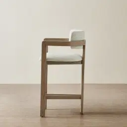 Desmond Dove Grey Fabric Counter Stool - Medium Brown Ash Legs