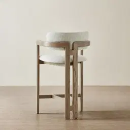 Desmond Dove Grey Fabric Counter Stool - Medium Brown Ash Legs