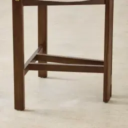 Desmond Chantilly White Fabric Counter Stool - Dark Brown Ash Legs