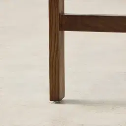 Desmond Chantilly White Fabric Counter Stool - Dark Brown Ash Legs