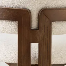 Desmond Chantilly White Fabric Counter Stool - Dark Brown Ash Legs