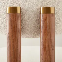 Portobello II Chantilly White Fabric Dining Chair - Toffee Brown Ash Legs