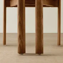Portobello II Chantilly White Fabric Dining Chair - Toffee Brown Ash Legs