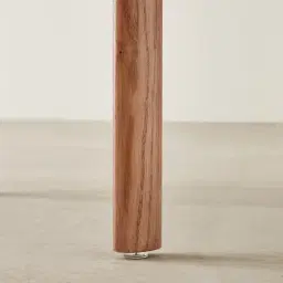 Portobello II Chantilly White Fabric Dining Chair - Toffee Brown Ash Legs