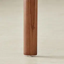 Portobello II Murmur White Fabric Dining Chair - Toffee Brown Ash Legs