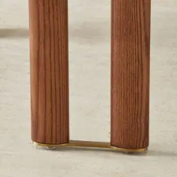 Portobello II Murmur White Fabric Dining Chair - Toffee Brown Ash Legs