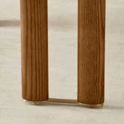 Portobello II Murmur White Fabric Dining Chair - Toffee Brown Ash Legs