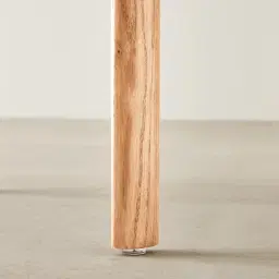 Portobello II Chantilly White Fabric Dining Chair - Light Brown Ash Legs