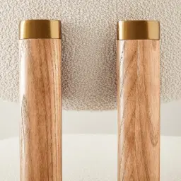 Portobello II Chantilly White Fabric Dining Chair - Light Brown Ash Legs