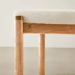 Portobello II Chantilly White Fabric Dining Chair - Light Brown Ash Legs