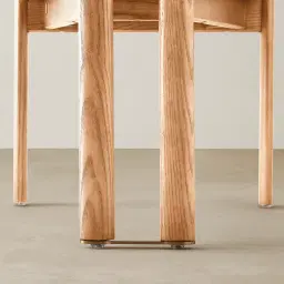 Portobello II Chantilly White Fabric Dining Chair - Light Brown Ash Legs