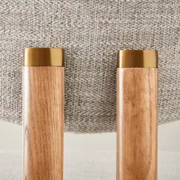 Portobello II Murmur White Fabric Dining Chair - Light Brown Ash Legs