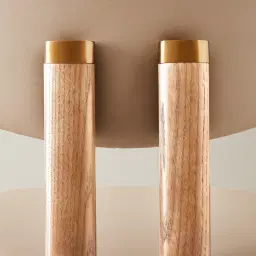 Portobello II Sand Beige Vegan Leather Dining Chair - Light Brown Ash Legs