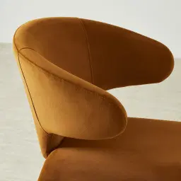 Debra Velvet Mustard Velveteen Fabric Dining Chair