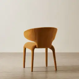 Debra Velvet Mustard Velveteen Fabric Dining Chair