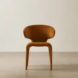 Debra Velvet Mustard Velveteen Fabric Dining Chair