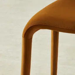 Debra Velvet Mustard Velveteen Fabric Dining Chair