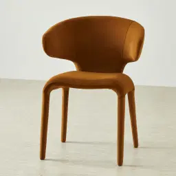 Debra Velvet Mustard Velveteen Fabric Dining Chair