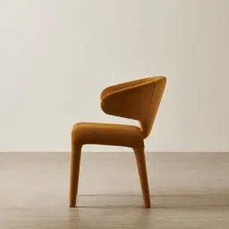 Debra Velvet Mustard Velveteen Fabric Dining Chair