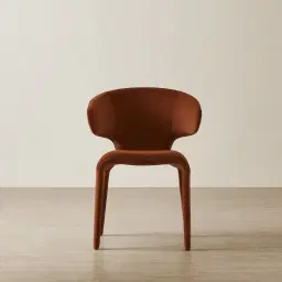 Debra Copper Brown Velveteen Fabric Dining Chair