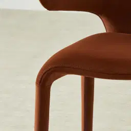 Debra Copper Brown Velveteen Fabric Dining Chair