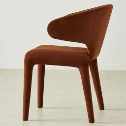 Debra Copper Brown Velveteen Fabric Dining Chair