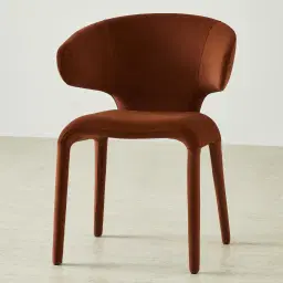 Debra Copper Brown Velveteen Fabric Dining Chair