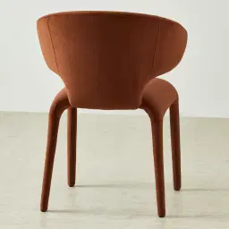 Debra Copper Brown Velveteen Fabric Dining Chair