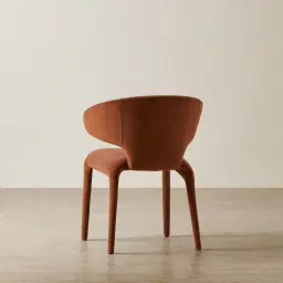 Debra Copper Brown Velveteen Fabric Dining Chair