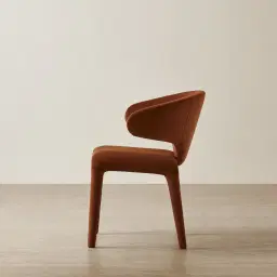 Debra Copper Brown Velveteen Fabric Dining Chair