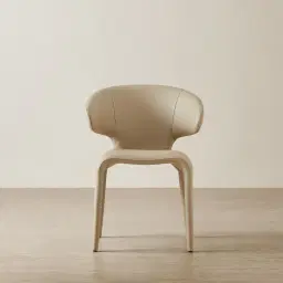 Debra Sand Beige Vegan Leather Dining Chair