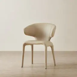 Debra Sand Beige Vegan Leather Dining Chair