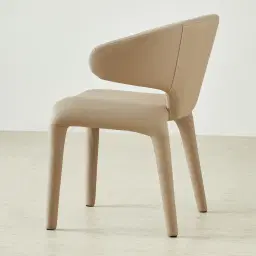 Debra Sand Beige Vegan Leather Dining Chair