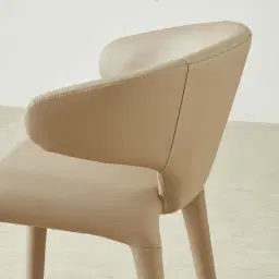 Debra Sand Beige Vegan Leather Dining Chair