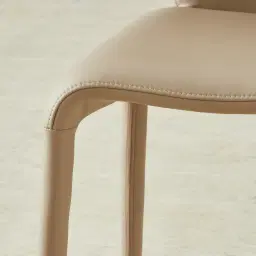 Debra Sand Beige Vegan Leather Dining Chair