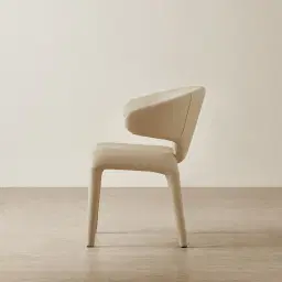 Debra Sand Beige Vegan Leather Dining Chair