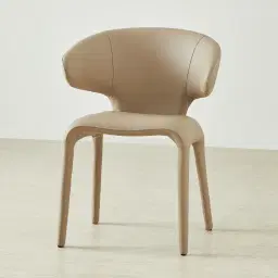 Debra Sand Beige Vegan Leather Dining Chair