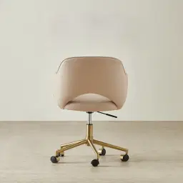 Adrianna Sand Beige Vegan Leather Desk Chair