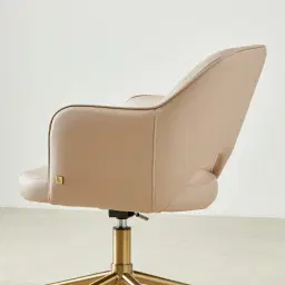 Adrianna Sand Beige Vegan Leather Desk Chair