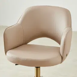 Adrianna Sand Beige Vegan Leather Desk Chair