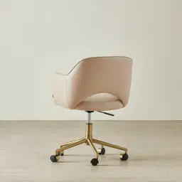 Adrianna Sand Beige Vegan Leather Desk Chair