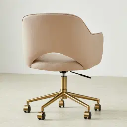 Adrianna Sand Beige Vegan Leather Desk Chair